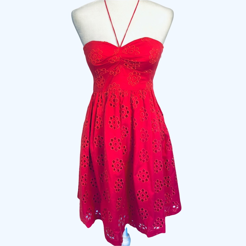 Tibi Coral Eyelet Dress Size 6